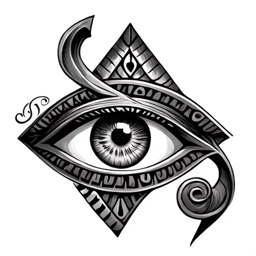 ankh and eye of horus together tattoo design idea