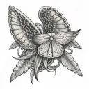 sand dollar and angel wings snake tattoo design idea