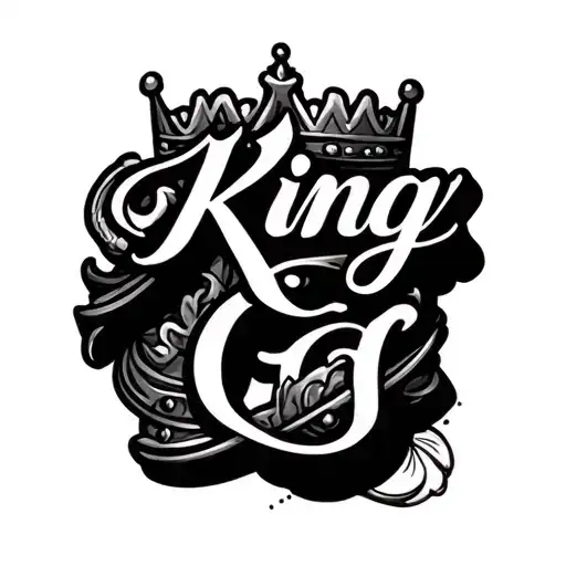 Text on a straight line say My king G tattoo design idea
