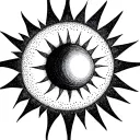 Minimalist Dotwork – A subtle sun with Kapil inscribed inside tattoo design idea