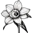 daffodil flower with long stem wrapped tattoo design idea