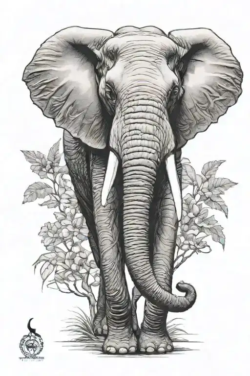 elephant trunk tattoo design idea