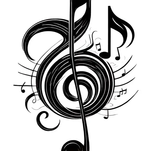 a turbo morphing into a music note tattoo design idea