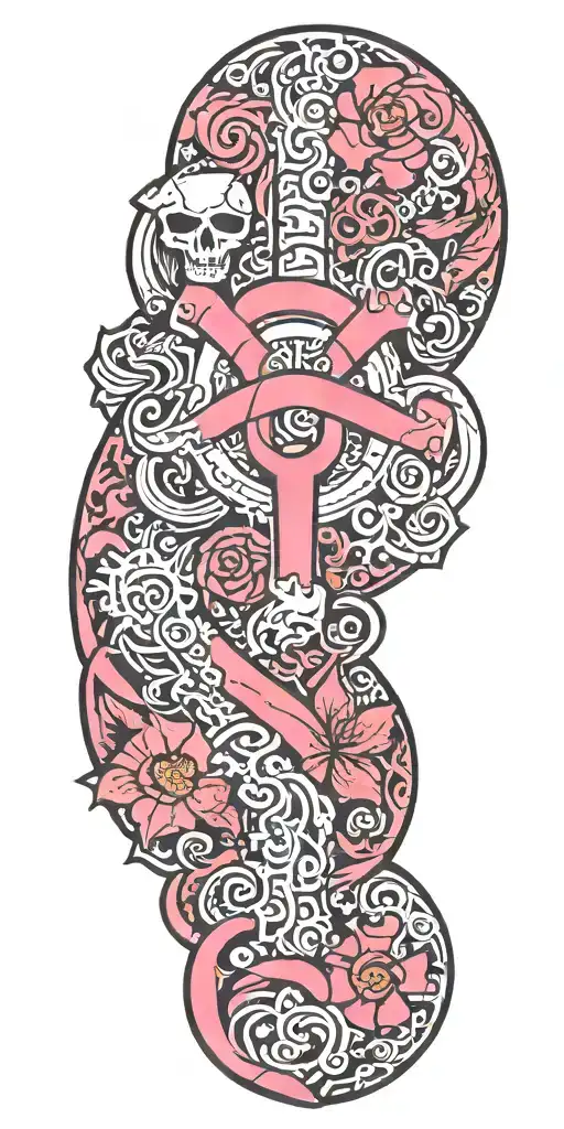 breast cancer awareness puzzle piece tattoo design idea