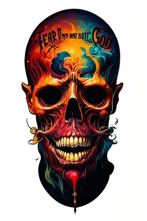 Fear no man but God tattoo design idea