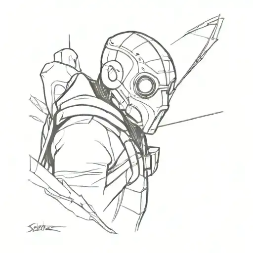 Stalker 2 theme sketch tattoo design idea