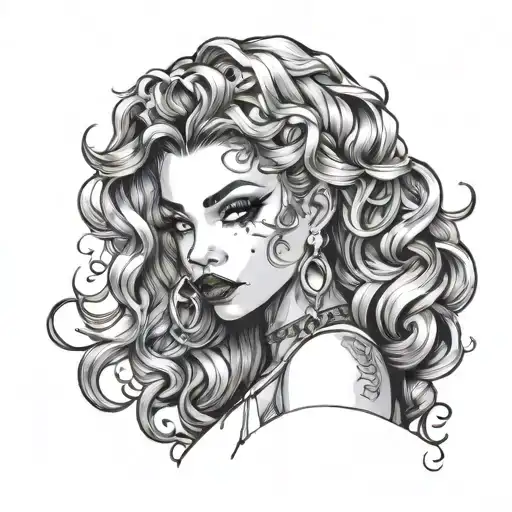 my name is aya la vrai my signe is virgo and i love rap music i have big lips and hodded eyes and a sharp jaw line with  tattoo design idea