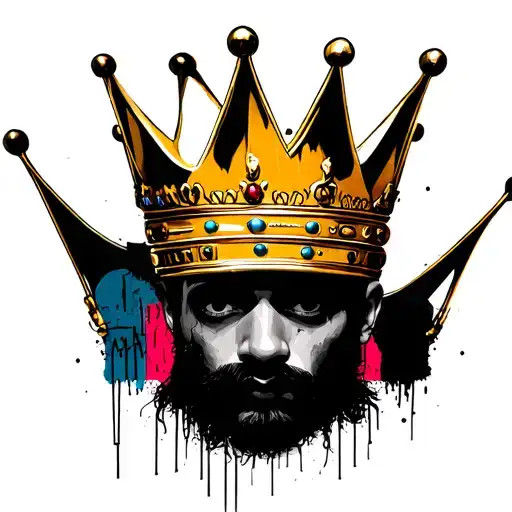 basquiat crown tattoo design idea