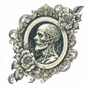 vintage frame, creation of adam, capillaries tattoo design idea