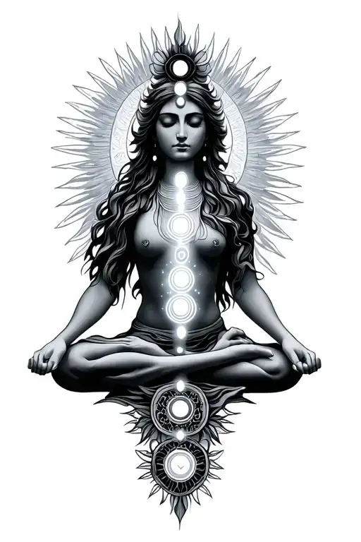 enlightenment chakras tattoo design idea