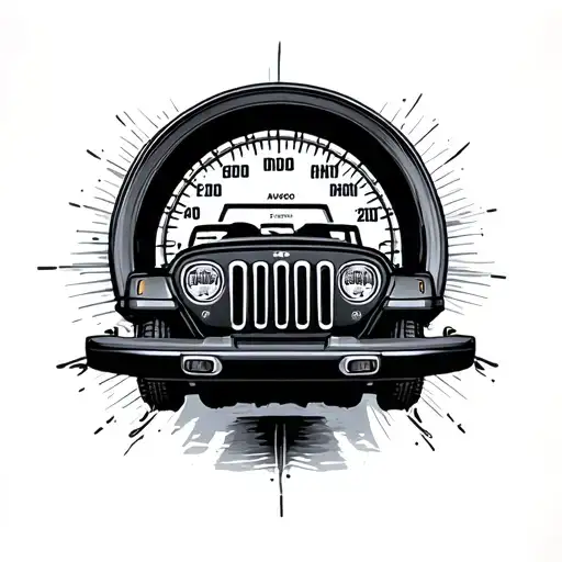 speedometer with jeep tattoo tattoo design idea