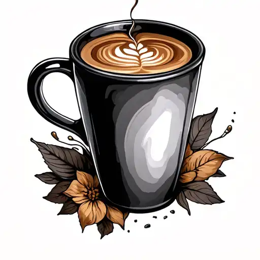 tasse de café to go gentle tattoo design idea