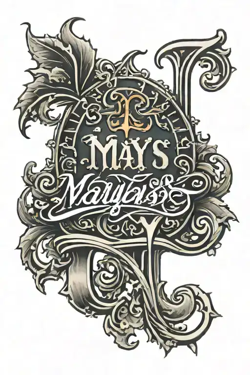 my last name "MAYS" in old English font tattoo design idea