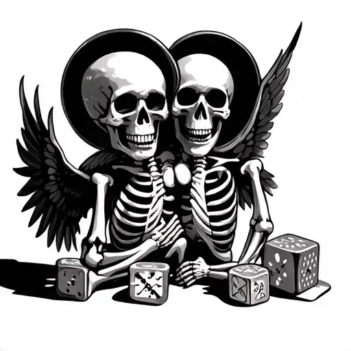  unique as possible but like the coolest gangsta no skulls clocks angels baby's skeleton tattoo cards dice tattoo design idea