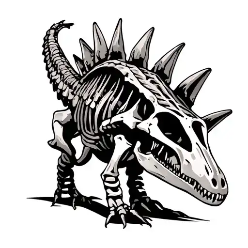 ankylosaurus skeleton tattoo design idea