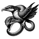 snake eating a bird tattoo tattoo design idea