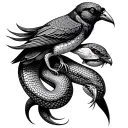 snake eating a bird tattoo tattoo design idea