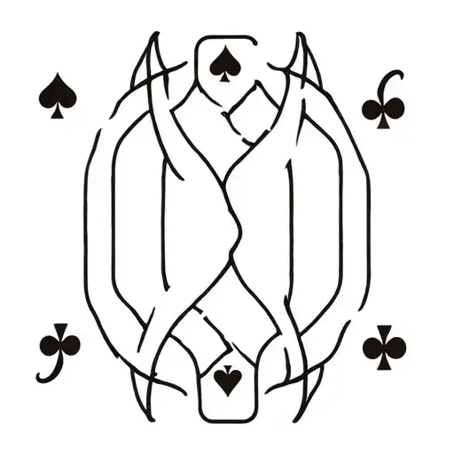 6 ear tags overlapping and fanned out like a poker hand tattoo design idea