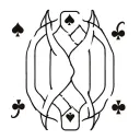 6 ear tags overlapping and fanned out like a poker hand tattoo design idea