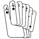 6 ear tags overlapping and fanned out like a poker hand tattoo design idea