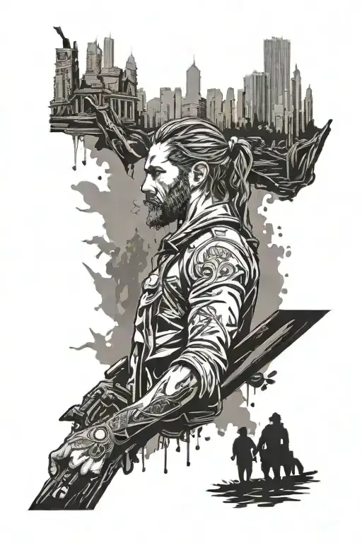 elden ring, last of us, red dead redemption 2 tattoo design idea