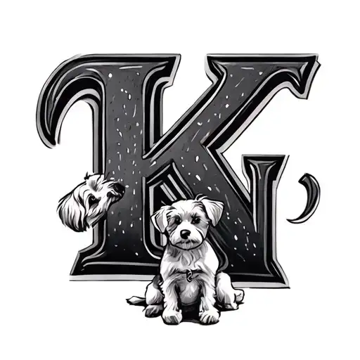 Two letters K and N that means two dogs than i loved too much in my last 15 years tattoo design idea