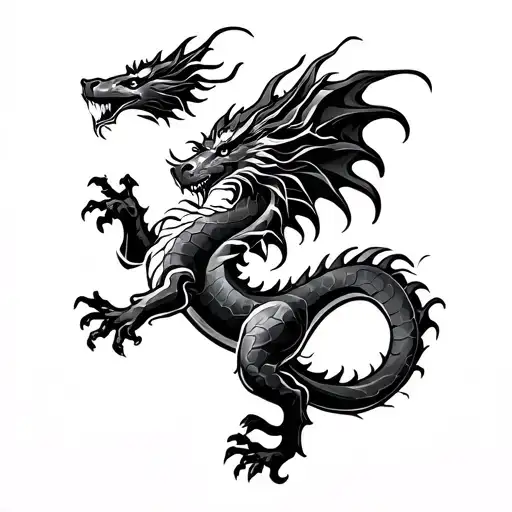 dragon in the shape of Leo zodiac sign tattoo design idea