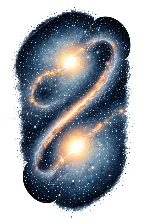 Realistic Tattoo of NGC 1893 and IC 410 constellation on quad  tattoo design idea