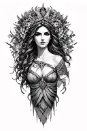 artemis greek goddess tattoo design idea
