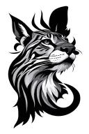 Wild animals, writing, eye symbol integrated,  tattoo design idea