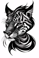 Wild animals, writing, eye symbol integrated,  tattoo design idea