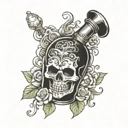 arsenic poison bottle tattoo design idea