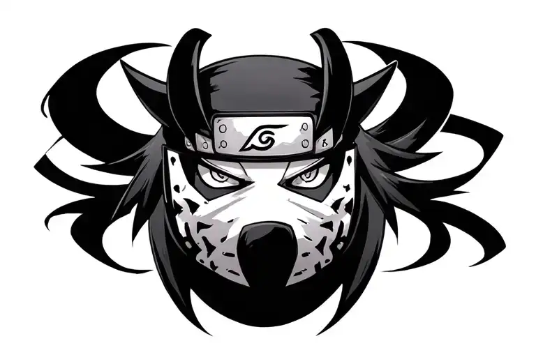 naruto anbu black ops mask surrounded tattoo design idea
