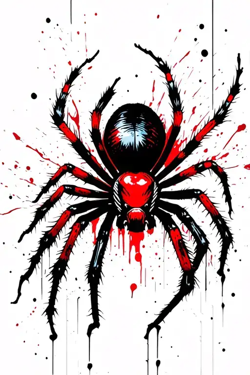 black widow spider crawling tattoo design idea