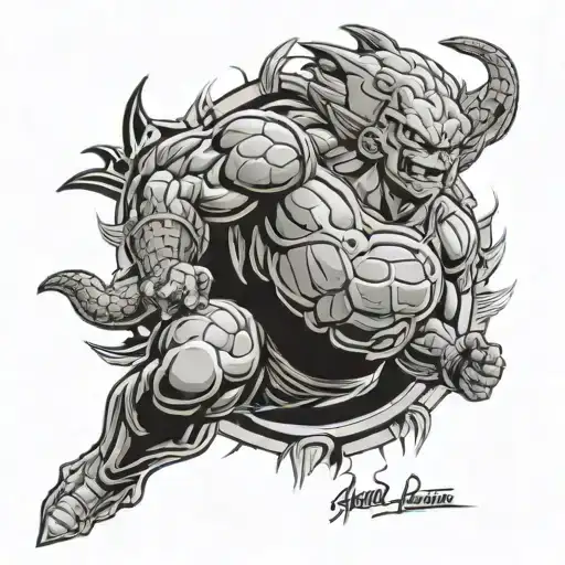 Brain cancer memorial tattoo for Jamie Leclair who loved Dragon Ball and wanted to serve in military and play football tattoo design idea