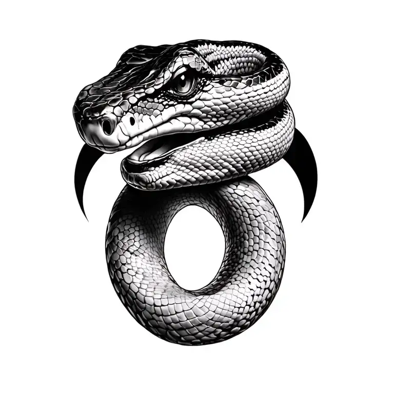 3D snake collarbone tattoo design idea