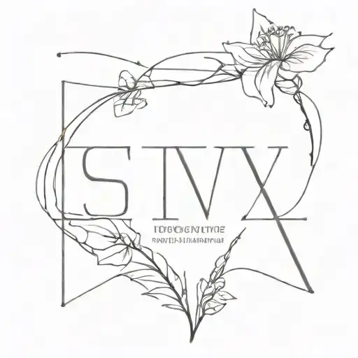 three letter Vs fine line art tattoo tattoo design idea