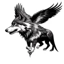 wolf and eagle tattoo design idea