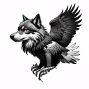 wolf and eagle tattoo design idea