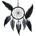 Dreamcatcher intertwined tattoo design idea