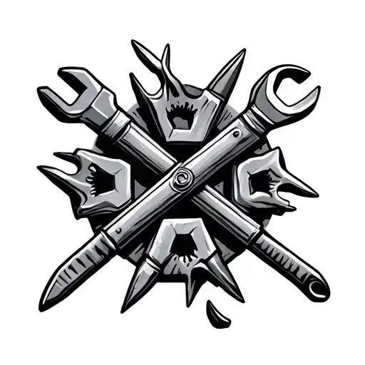 spanner tools tattoo design idea