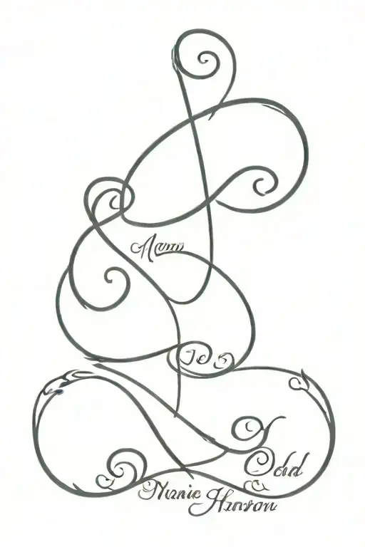 Infinity Symbol with Names Mom & Dad   tattoo design idea
