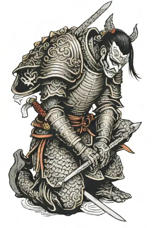 kneeling knight holding a sword tattoo design idea
