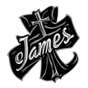 cross and name written James tattoo design idea