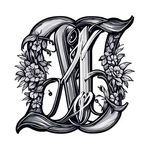 Two names, Adrian and Alba, that come from the same letter A tattoo design idea