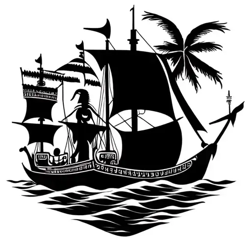 A Fusion Of Egyptian And Inka Symbolism, Featuring Osiris And A Viking Ship Sailing On The Nile tattoo design idea