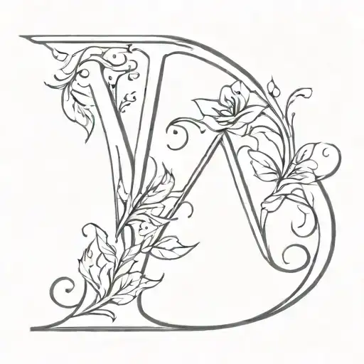 tattoo two letters M and D tattoo design idea