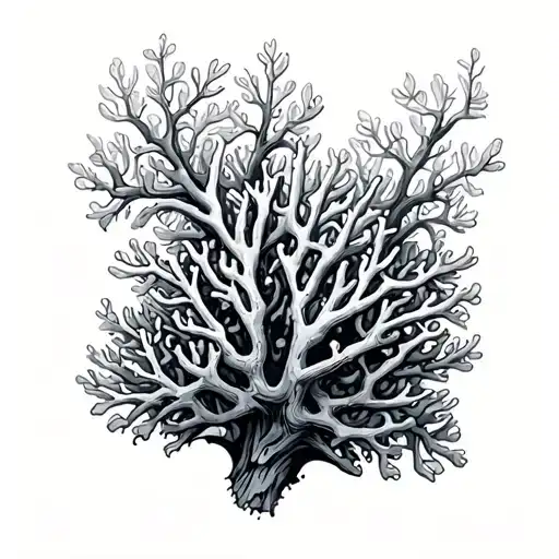 coral at fall tattoo design idea