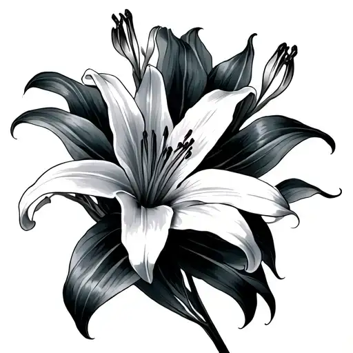 asiatic lily flower tattoo design idea