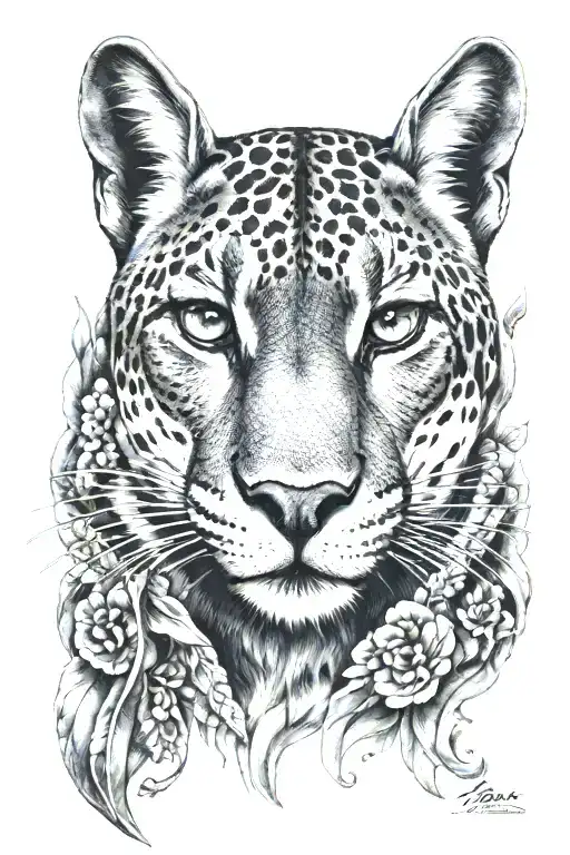 black puma scales fortune tattoo design idea